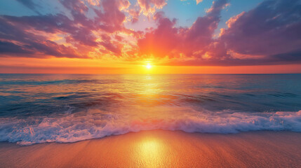Fototapeta premium Magnificent sunset view and sunset glow