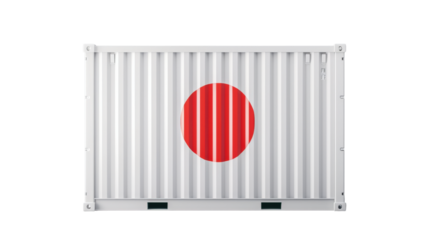 Container with Japan flag design, symbolizing culture