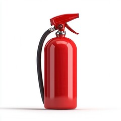 Obraz premium Red Fire Extinguisher on White Background Studio Shot