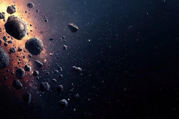 Fototapeta premium A surreal galaxy orbiting in space digital art cosmic viewpoint