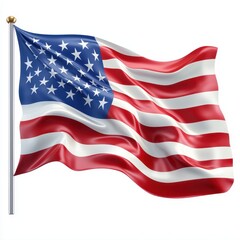 Fototapeta premium A vibrant American flag waving, symbolizing patriotism and national pride with its red, white, and blue colors and stars.