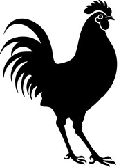 Illustration of a black and white chicken