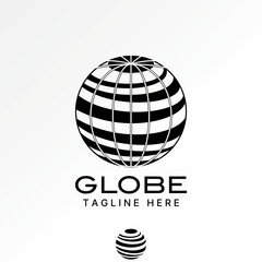 Logo design graphic concept creative premium vector stock image graphic unique swoosh cut circle globe earth world sphere planet explore orbit space 