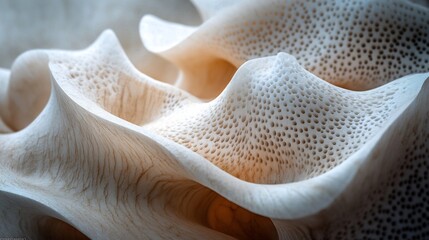 Soft light illuminates delicate beige coral textures flowing organically within frame. AI Generated