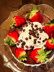 chocolate cake with strawberries