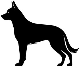 Illustration of a black and white dog