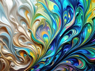 Vibrant Abstract Swirls: Colorful Digital Art