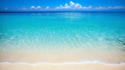 Clear waters lapping against the beach