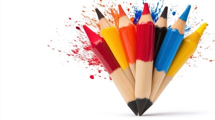 Colorful Pencils Exploding with Creativity
