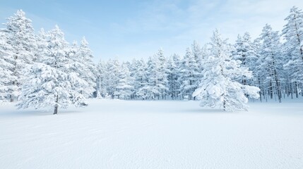 Snowy forest landscape, winter wonderland, tranquil scene, nature background, ideal for calendar