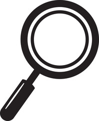 Magnifying glass icon. Black search icon symbol. Magnifier loupe sign, isolated on transparent background. Modern and editable magnifying glass icon. Simple designs vector illustration.
