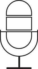 Microphone icon. Microphone logos template for web and mobile app. Media and Web icon in line style. Microphone icon symbolizing broadcast and audio recording on a transparent background.