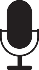 Microphone icon. Microphone logos template for web and mobile app. Media and Web icon in flat style. Microphone icon symbolizing broadcast and audio recording on a transparent background.