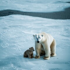 Polar Bear   Cub on Arctic Ice  Wildlife  Nature  Conservation