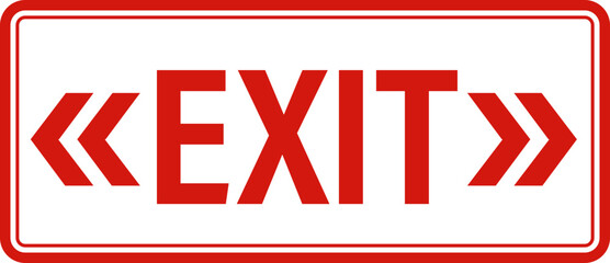 Exit sign icon. Emergency exit symbol on isolated transparent background. Safe condition symbol. Public information label Vector illustration. Editable stroke.