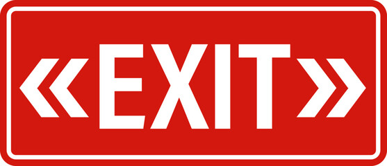 Exit sign icon. Emergency exit symbol on isolated transparent background. Safe condition symbol. Public information label Vector illustration. Editable stroke.