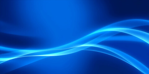 Naklejka premium Abstract blue waves, fluid dynamic curves, light cyan highlights, smooth gradients, aquatic theme, digital art, soft flowing lines, underwater ambiance, tranquil atmosphere, ethereal background, minim