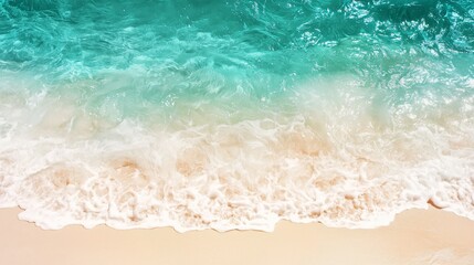 Turquoise Water Gradient on Tropical Beach with Gentle Waves