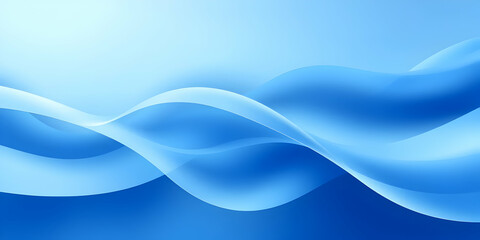 Naklejka premium Abstract blue waves, fluid dynamic curves, light cyan highlights, smooth gradients, aquatic theme, digital art, soft flowing lines, underwater ambiance, tranquil atmosphere, ethereal background, minim