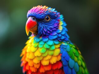Vibrant Rainbow Parrot with Colorful Feathers"
