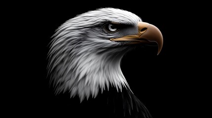 Obraz premium Majestic Bald Eagle Profile Against Dark Background