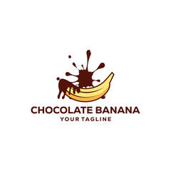 chocolate banana logo design vector