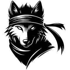 Wolf ninja silhouette