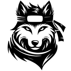 Wolf ninja silhouette