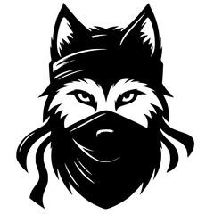 Wolf ninja silhouette