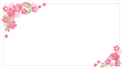 桜の花の16：9背景用ベクターイラスト