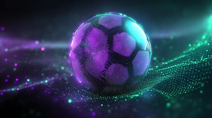 Illuminated Soccer Ball Abstract Digital Art