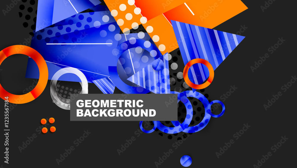 Poster creative triangles and circles composition