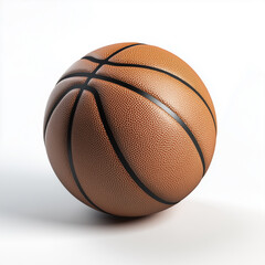 Fototapeta premium A close up studio shot of a basketball with black lines on a white background