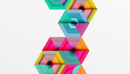 Creative hexagons geometric shapes design