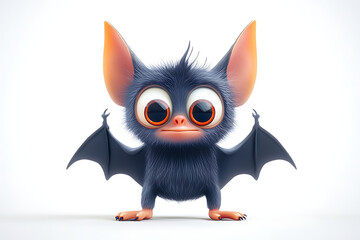 bat on a white background, a bat, bat in flight, flying bat Isolated white background, 3d Rendering, AI Generative
