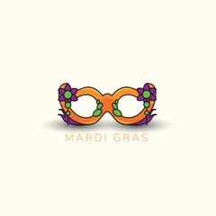 hand drawn mask illustration carnival. mask illustration for mardi gras carnival