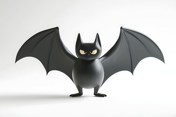 Obraz premium bat on a white background, a bat, bat in flight, flying bat Isolated white background, 3d Rendering, AI Generative