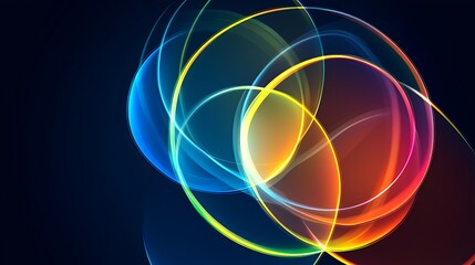 Naklejka premium Abstract Colorful Intertwined Glowing Circles Design
