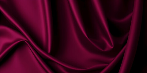 Obraz premium Dark burgundy fabric, luxurious velvet texture, deep folds and creases, dramatic lighting, rich shadows, high contrast, studio photography, abstract background, sensual curves, mysterious ambiance, cl