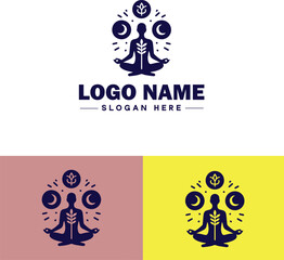 Spiritual Healing icon Energy healing Holistic healing Alternative therapy flat logo sign symbol editable vector