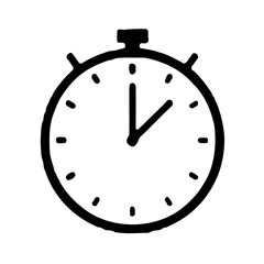 Hand-drawn Stopwatch Icon Showing 10:05 Time