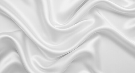 Luxurious White Silk Fabric Drapery Smooth Elegant Textile Background Soft Flowing Satin Texture