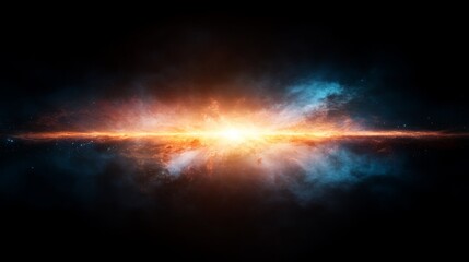 Fototapeta premium Cosmic Energy Burst Galactic explosion with swirling nebulae and stellar dust, creating a vibrant light show ideal for science fiction, fantasy, or abstract backgrounds