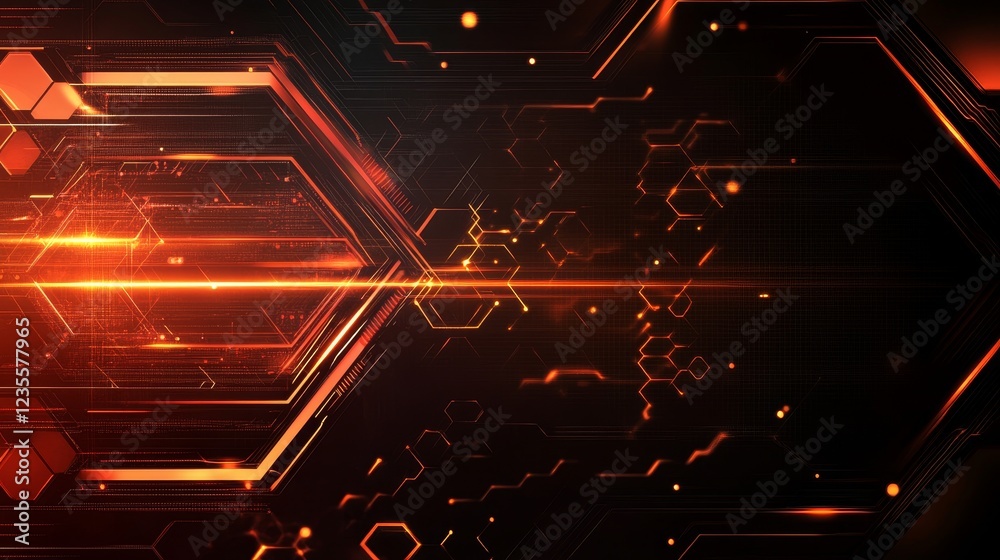 Poster dynamic digital motion graphics displaying abstract geometry futuristic environment animated visuals