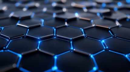Fototapeta premium Exploring the intricate design of hexagonal patterns digital realm abstract art high-tech environment close-up view futuristic aesthetics