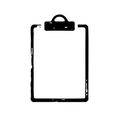 Black Sketch Style Clipboard on White Background