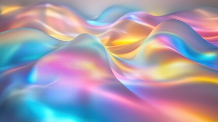 Obraz premium Iridescent flowing waves abstract background design element