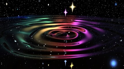 Obraz premium Cosmic swirl, nebula backdrop, space ripple, digital art, website banner