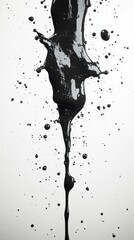 Black Ink Splash on White Background