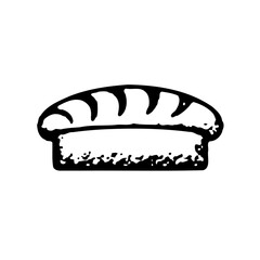 Black and white loaf bread vector illustration